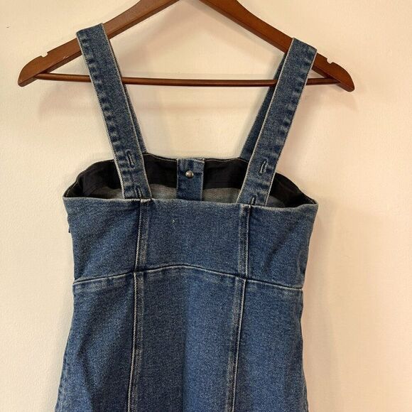 Good American Snap To It Button Front Denim Dress - Picture 6 of 8